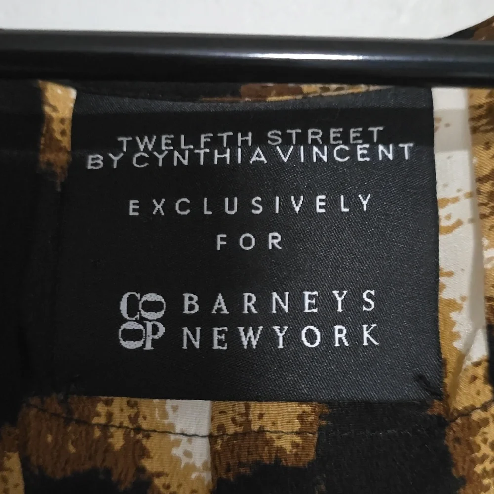 100%Silk Barneys New York Twelfth Street by Cynthia Vincent Cheetah Print Dress - Picture 4 of 8